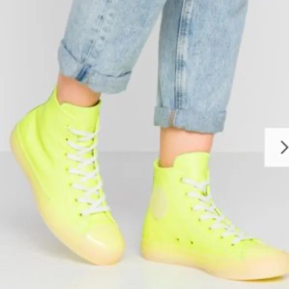 Converse Chuck Taylor All Star High Top 'Neon Yellow' | Men’s 10 Leather - Picture 3 of 13
